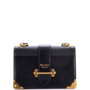 Prada Large Cahier Crossbody Bag Leather and Saffiano Leather